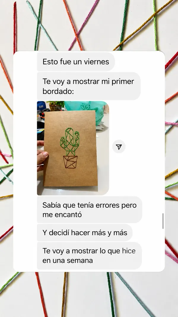 Real message from an Embroidery Refuge student