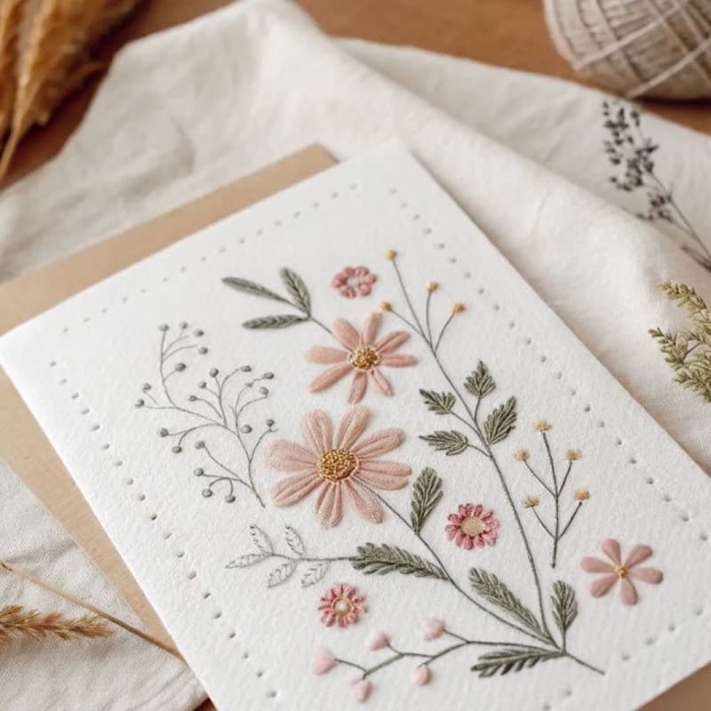 Paper embroidery example