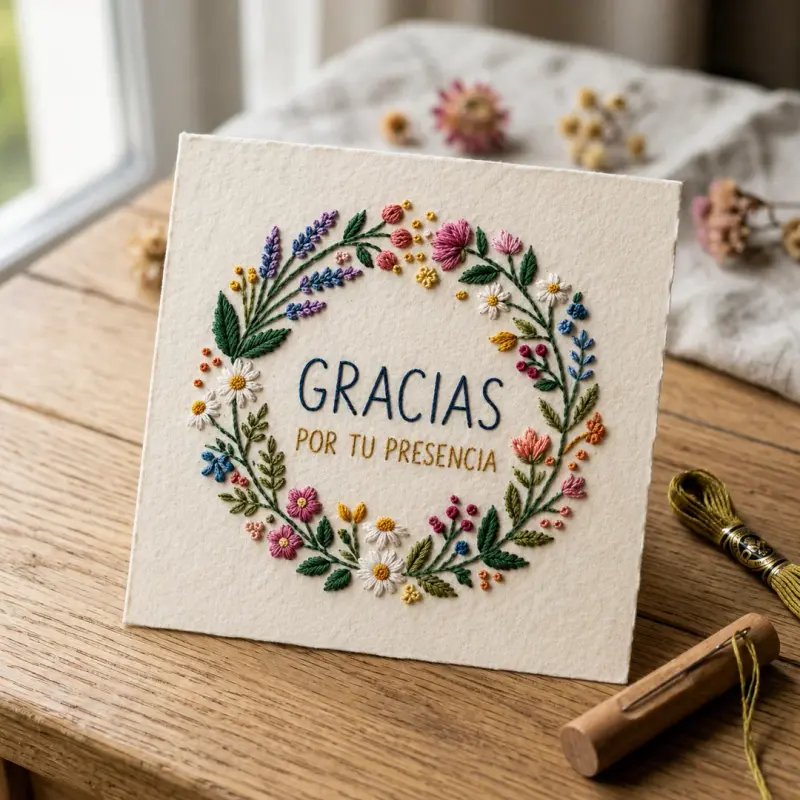 Paper embroidery example